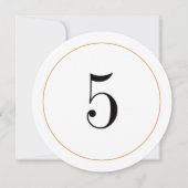 Elegante Shimmer Gold Circle Tischnummer 5 Card (Vorderseite)