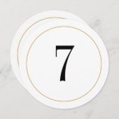 Elegante Shimmer Gold Circle Tischnummer 7 Card (Vorne/Hinten)