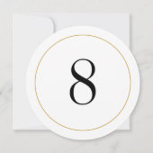 Elegante Shimmer Gold Circle Tischnummer 8 Card (Rückseite)