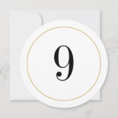 Elegante Shimmer Gold Circle Tischnummer 9 Card (Vorderseite)
