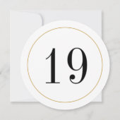 Elegante Shimmer Gold Circle Tischnummer Card (Rückseite)