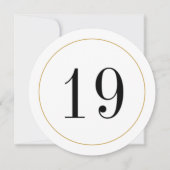 Elegante Shimmer Gold Circle Tischnummer Card (Vorderseite)