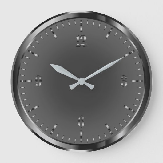 Elegante Shiny Black Acrylic Wall Clock Große Wanduhr (Vorderseite)