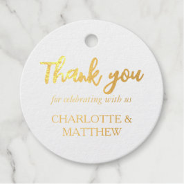 Elegante Shiny Gold Wedding Geschenkanhänger