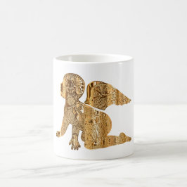 Elegante Shiny Golden Angel Himmlisch White Kaffeetasse