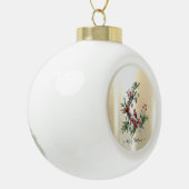 Elegante Shiny Imitate Gold, Wreath Red Kardinal Keramik Kugel-Ornament (Links)