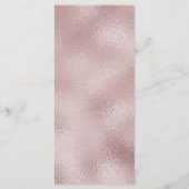 Elegante Shiny Imitate Pastel Rosa Foil Menükarte (Rückseite)