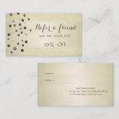 Elegante Shiny Modern ,Cream Referenzen Karte (Vorne/Hinten)