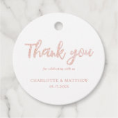 Elegante Shiny Rose Gold Glitzer Gastgeschenk Hoch Geschenkanhänger (Vorderseite)