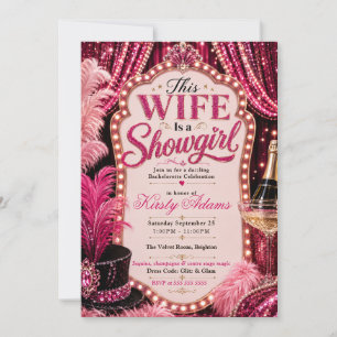 Elegante Showgirl-Junggesellinnenparty Einladung