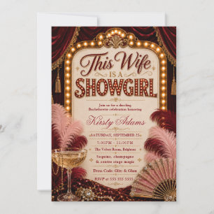 Elegante Showgirl-Junggesellinnenparty Einladung