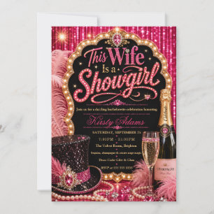 Elegante Showgirl-Junggesellinnenparty Einladung