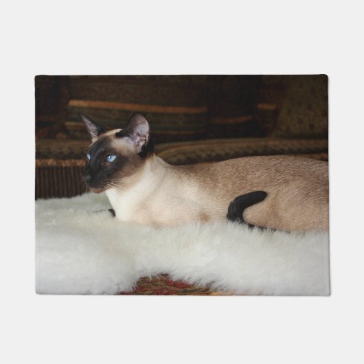 Elegante siamesische Katze Fußmatte (Vorderseite)