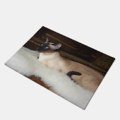 Elegante siamesische Katze Fußmatte (Schrägansicht)