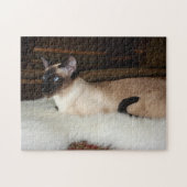 Elegante siamesische Katze Puzzle (Horizontal)