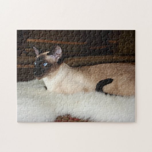 Elegante siamesische Katze Puzzle (Horizontal)