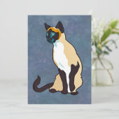 Elegante Siameskatze Einladung (Stehend Vorderseite)