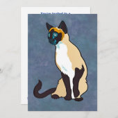 Elegante Siameskatze Einladung (Vorne/Hinten)
