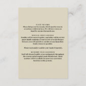 Elegante Sicherheitsmaßnahmen für Hochzeitsgäste Begleitkarte (Rückseite)