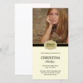 Elegante Siegel Abschluss Ankündigung Foto-Karte (Vorne/Hinten)