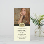 Elegante Siegel Abschluss Ankündigung Foto-Karte (Stehend Vorderseite)