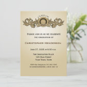 Elegante Siegel-u. Rolle-Abschluss-Einladung Einladung (Stehend Vorderseite)