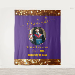Elegante Signatur mit schwarzem Foto Wandteppich