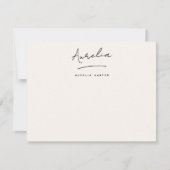 Elegante Signatur Personalisiert Stationery Elfenb Mitteilungskarte (Vorderseite)
