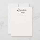 Elegante Signatur Personalisiert Stationery Elfenb Mitteilungskarte (Vorderseite)