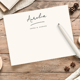 Elegante Signatur Personalisiert Stationery Elfenb Mitteilungskarte