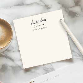 Elegante Signatur Personalisiert Stationery Elfenb Mitteilungskarte