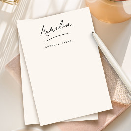 Elegante Signatur Personalisiert Stationery Elfenb Mitteilungskarte