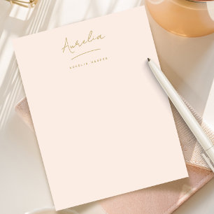 Elegante Signatur Rosa Rosa Personalisiert Briefbogen