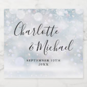 Elegante Signatur Script WinterschneeflockenHochze Bierflaschenetikett (Einzelnes Label)