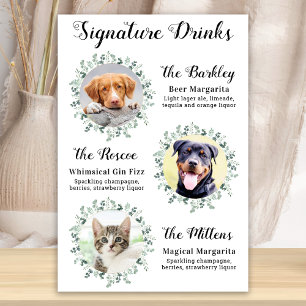 Elegante Signature-Drinks-Hochzeit Hund 3 Foto Poster
