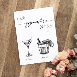 Elegante Signature Drinks Hochzeitssymbol für Bar Poster