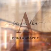 Elegante Signature-Rose Gold-A-Monogramm-Logo Fensteraufkleber (Blatt 2)