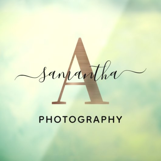 Elegante Signature-Rose Gold-A-Monogramm-Logo Fensteraufkleber (Blatt 3)