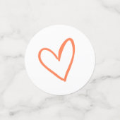 Elegante Signature Script Coral Hochzeit Konfetti (Klein Vorderseite)