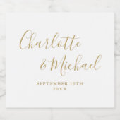 Elegante Signature Script Gold-Hochzeit Bierflaschenetikett (Einzelnes Label)