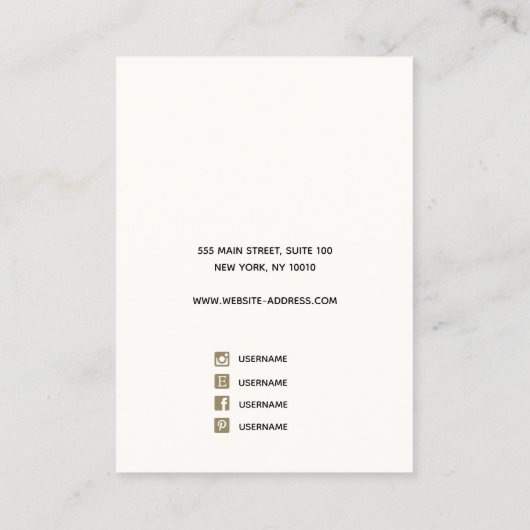 Elegante Signature Script Gradient Earring Display Visitenkarte (Rückseite)