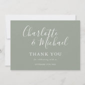 Elegante Signature Script Hochzeit Vielen Dank Dankeskarte (Vorderseite)