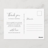 Elegante Signature Script Hochzeit Vielen Dank Postkarte (Rückseite)
