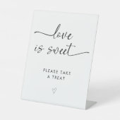 Elegante Signature Script-Liebe ist süß Gefallen Sockelschild (Vorderseite)