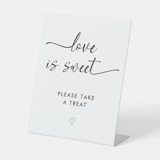 Elegante Signature Script-Liebe ist süß Gefallen Sockelschild (Vorderseite)