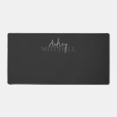 Elegante Signature Script Monogram Black Schreibtischunterlage (Vorderseite)