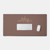 Elegante Signature Script Monogram Brown Schreibtischunterlage (Tastatur & Maus)