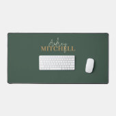 Elegante Signature Script Monogram Green Schreibtischunterlage (Tastatur & Maus)