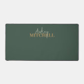 Elegante Signature Script Monogram Green Schreibtischunterlage (Vorderseite)