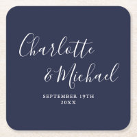 Elegante Signature Script Navy Blue Wedding